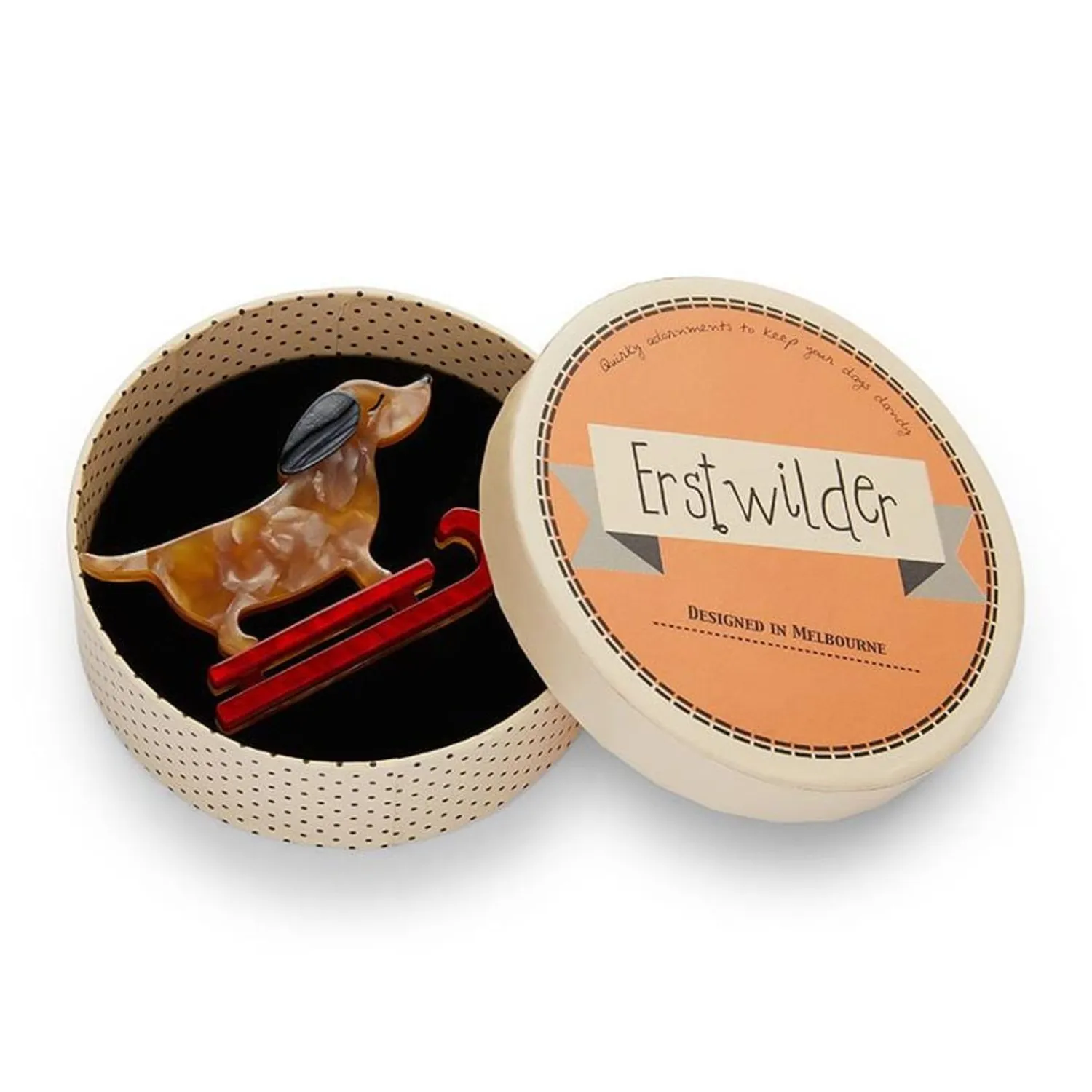 Little Red The Puppy Sled Brooch^Erstwilder Online