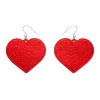 Love Heart Mirror Drop Earrings - Red^Erstwilder Best