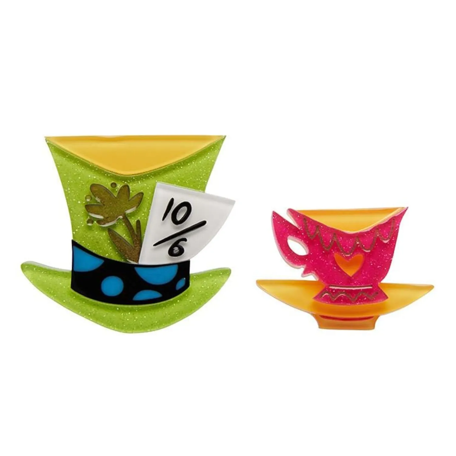 Mad Hatter'S Tea Party Double Brooch^Erstwilder Best