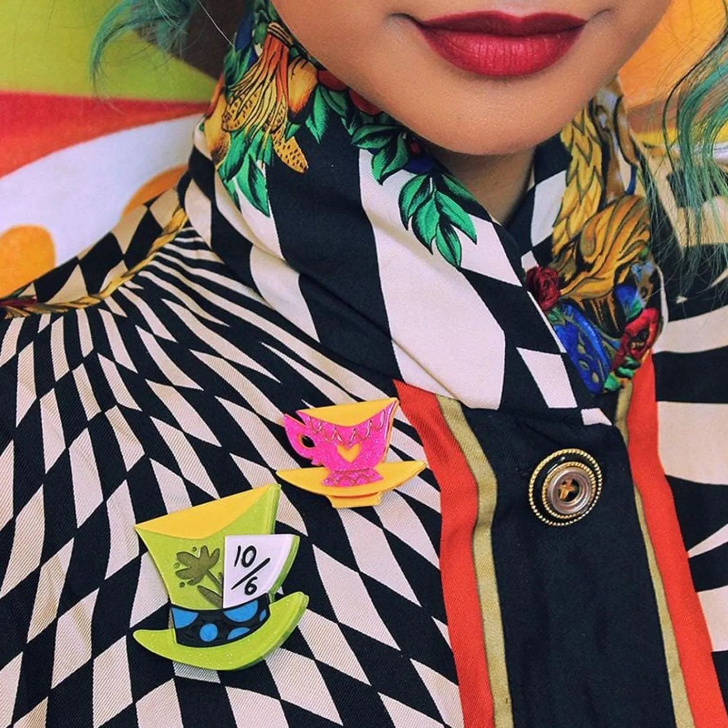 Mad Hatter'S Tea Party Double Brooch^Erstwilder Best