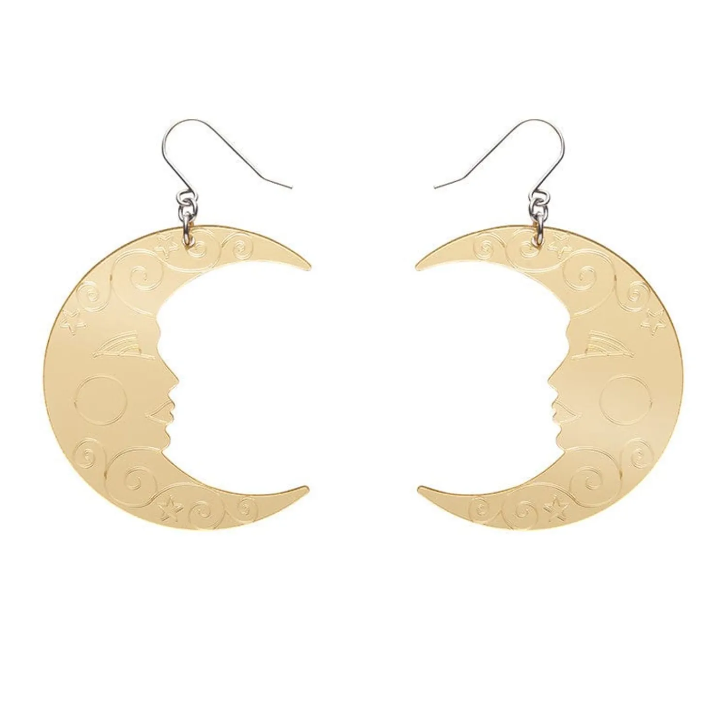 Moon Mirror Drop Earrings - Gold^Erstwilder Discount