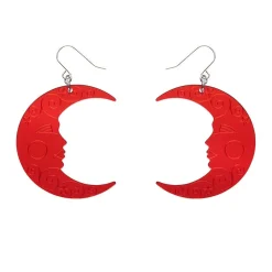 Moon Mirror Drop Earrings - Red^Erstwilder