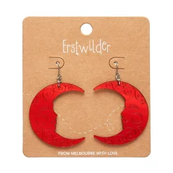 Moon Mirror Drop Earrings - Red^Erstwilder