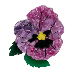On Sleeping Eyelids Pansy Brooch^Erstwilder Hot