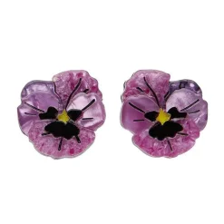 On Sleeping Eyelids Pansy Earrings^Erstwilder Best