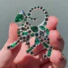 On The Prowl Cat Stone Set Crystal Brooch^Erstwilder Sale