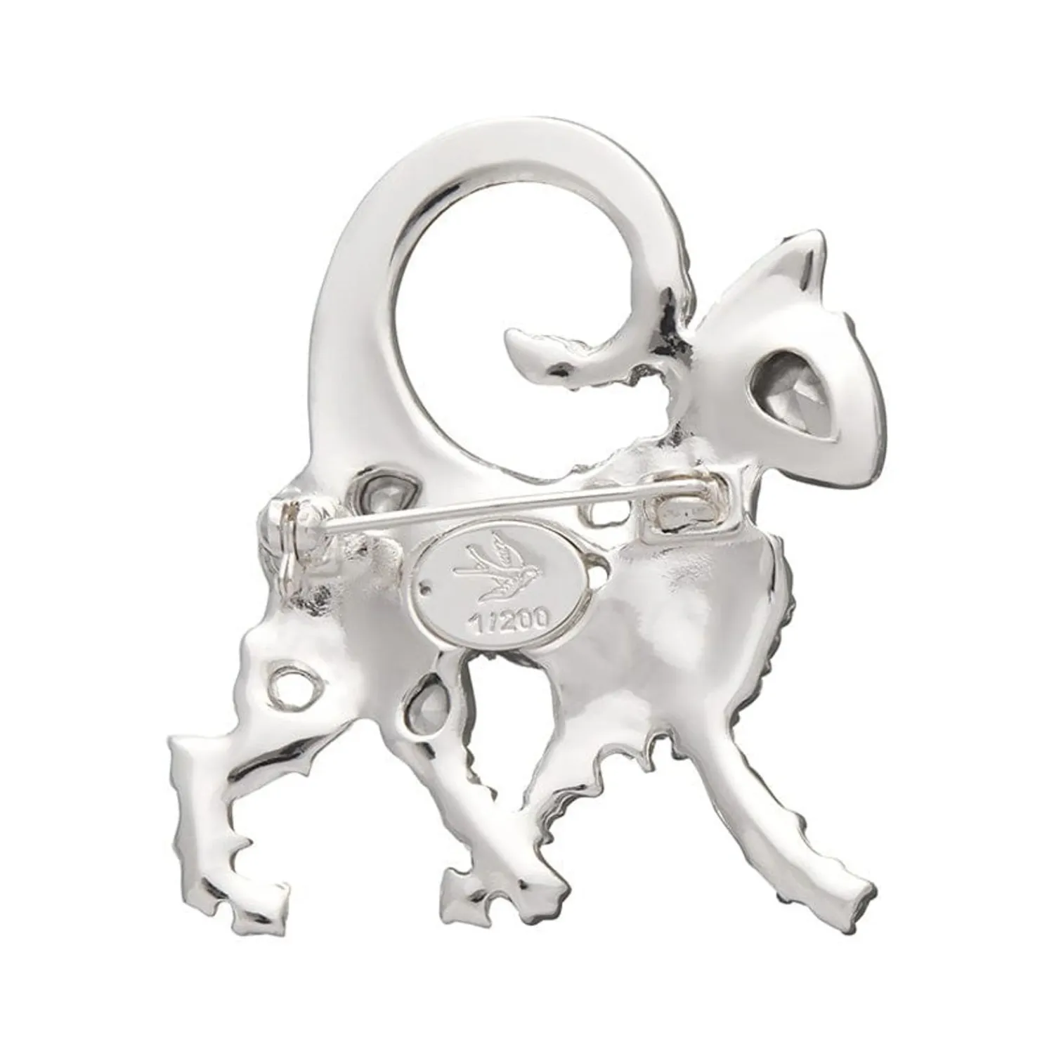 On The Prowl Cat Stone Set Crystal Brooch^Erstwilder Sale