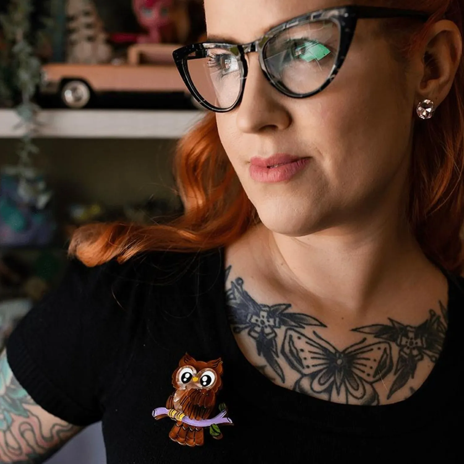 Owl Eyes On You Brooch^Erstwilder Clearance