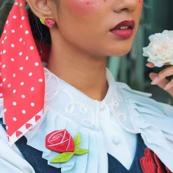 Painted Rose Brooch^Erstwilder Sale
