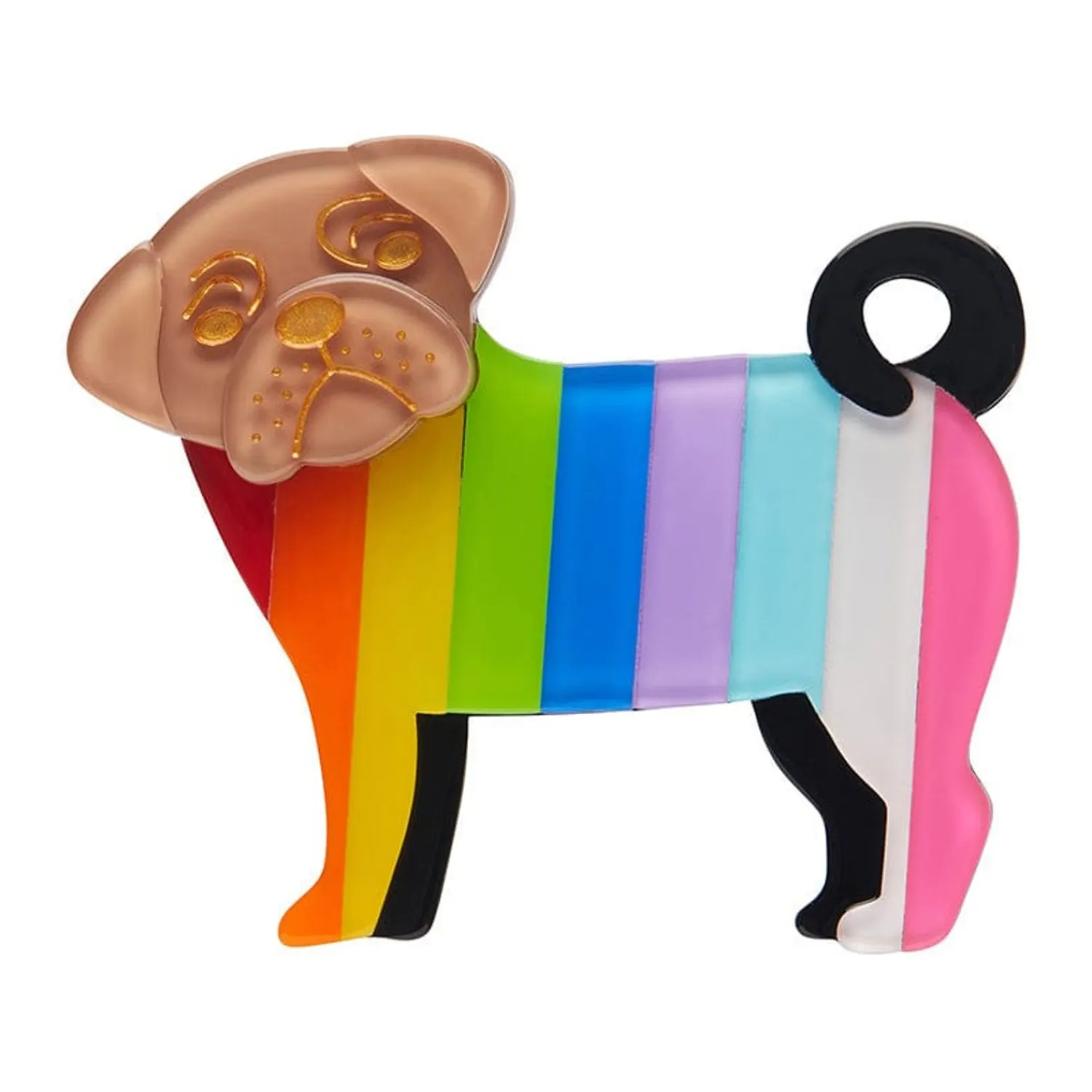 Pebbles The Progressive Pug Brooch^Erstwilder Outlet