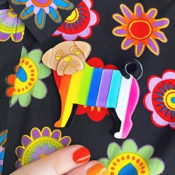 Pebbles The Progressive Pug Brooch^Erstwilder Outlet