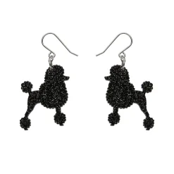 Poodle Glitter Hook Drop Earrings - Black^Erstwilder Sale