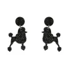 Poodle Glitter Post Drop Earrings - Black^Erstwilder Best