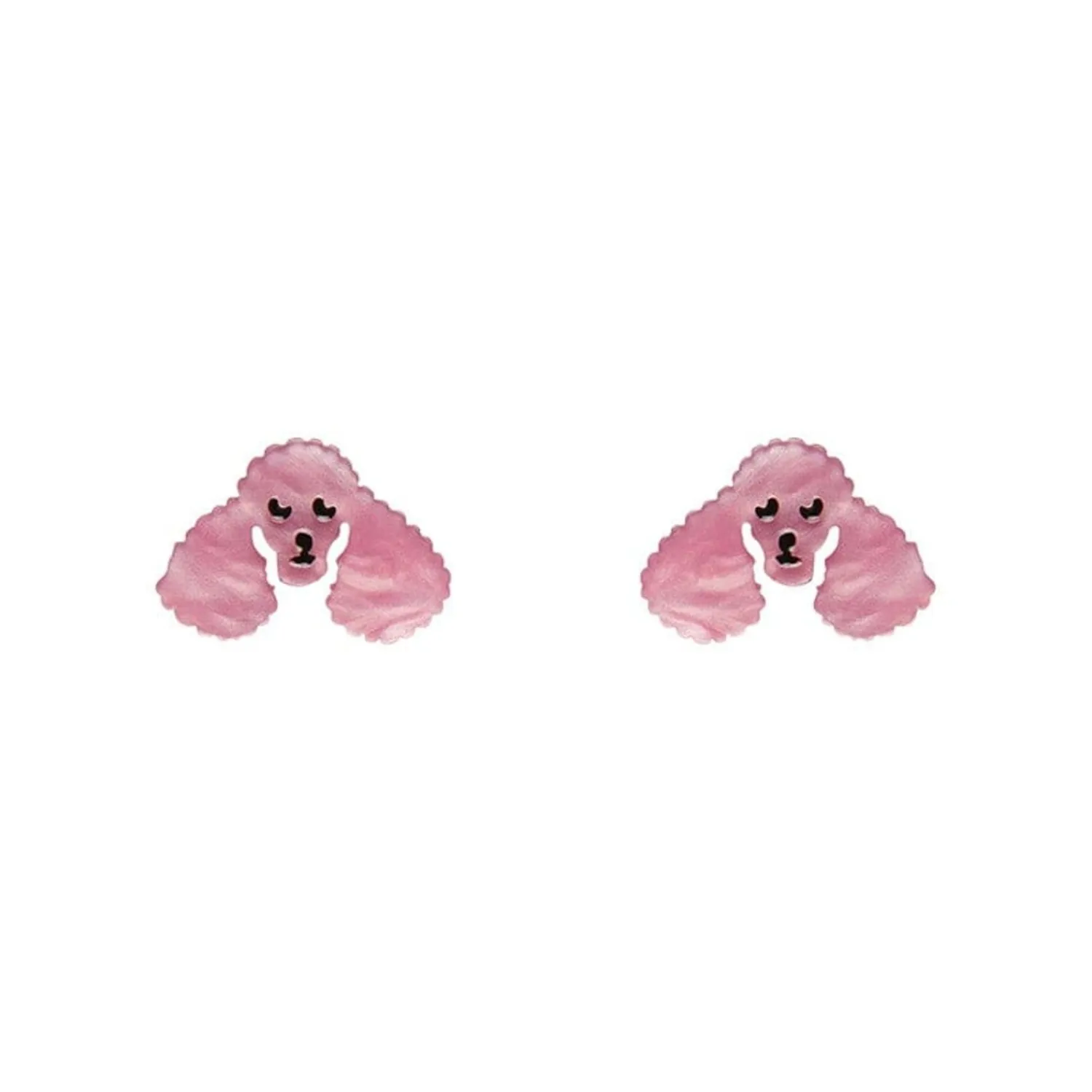 Poodle Ripple Stud Earrings - Pink^Erstwilder Outlet