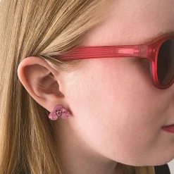 Poodle Ripple Stud Earrings - Pink^Erstwilder Outlet