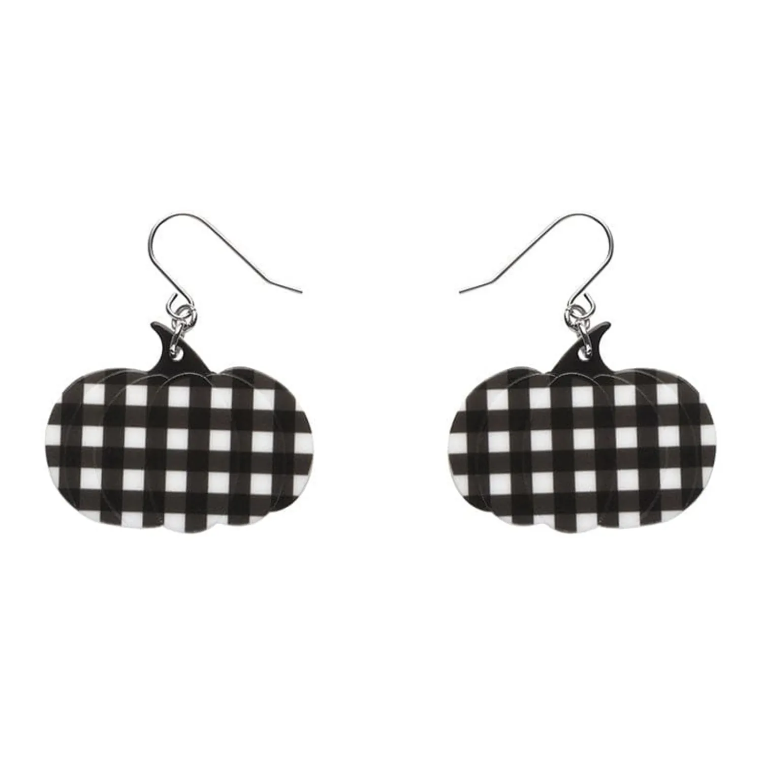 Pumpkin Gingham Drop Earrings - Black^Erstwilder Best