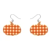 Pumpkin Gingham Drop Earrings - Orange^Erstwilder Discount