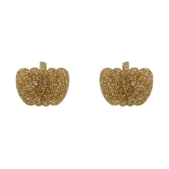 Pumpkin Glitter Resin Stud Earrings - Gold^Erstwilder Sale
