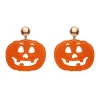 Pumpkin Glitter Statement Earrings - Orange^Erstwilder Outlet