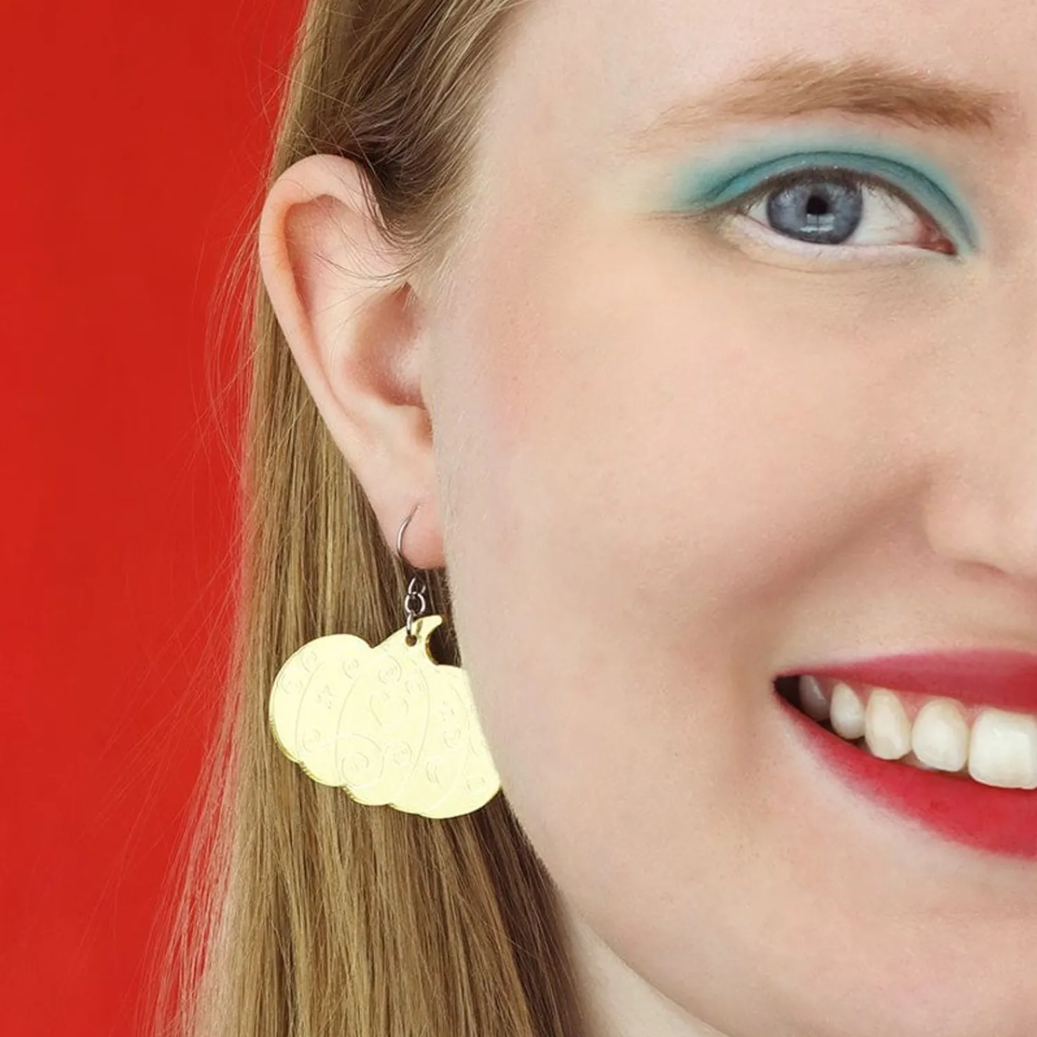 Pumpkin Magic Mirror Drop Earrings - Gold^Erstwilder Clearance