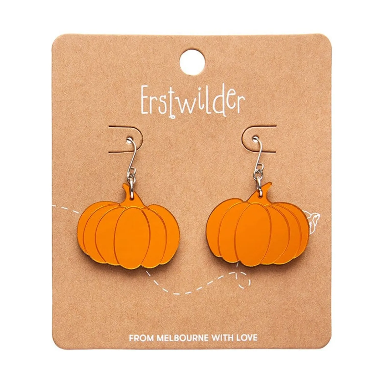 Pumpkin Mirror Drop Earrings - Orange^Erstwilder New