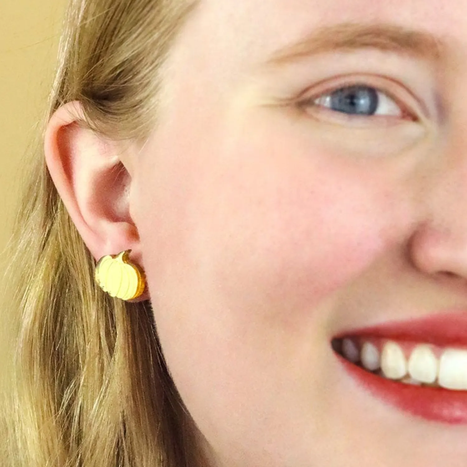 Pumpkin Patch Stud Earrings Set - Gold & Black Gingham^Erstwilder Best