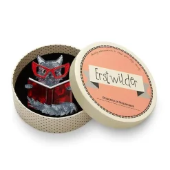 Puss In Books Brooch^Erstwilder Clearance