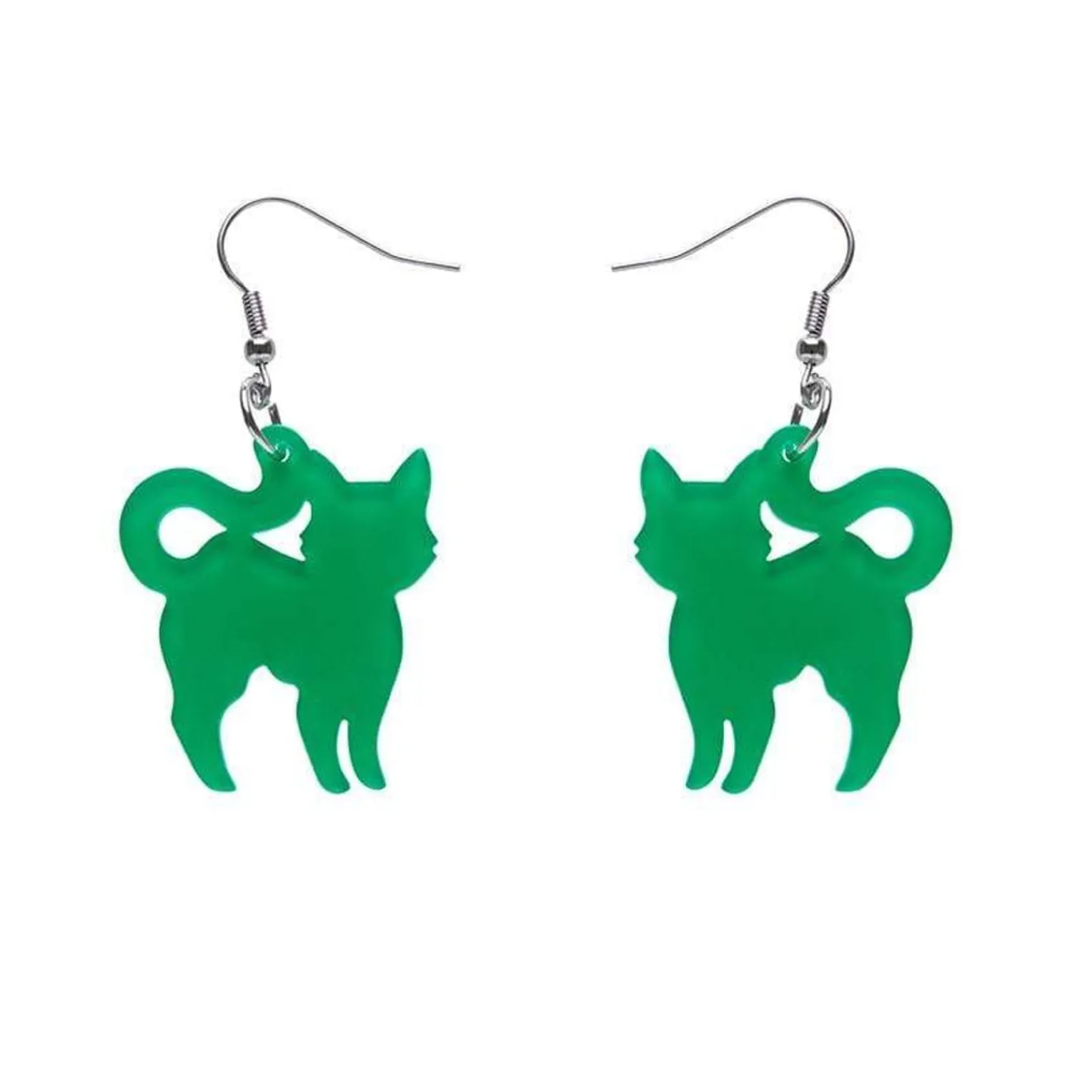 Pussy Cat Bubble Resin Drop Earrings - Green^Erstwilder Online