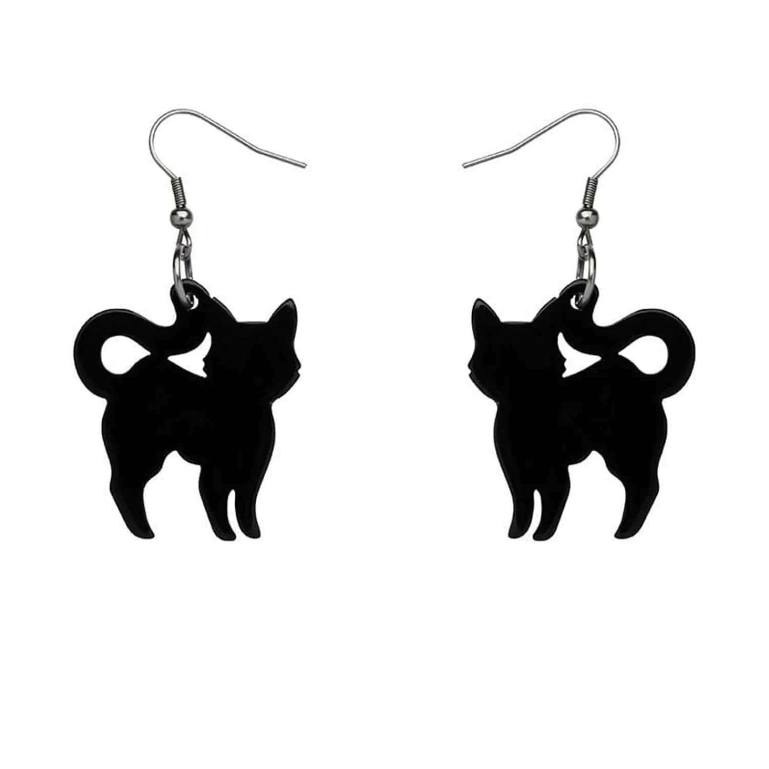 Pussy Cat Solid Resin Drop Earrings - Black^Erstwilder Best