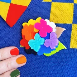 Rainbow Heartfelt Hydrangea Brooch^Erstwilder Sale