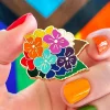 Rainbow Heartfelt Hydrangea Enamel Pin^Erstwilder Discount