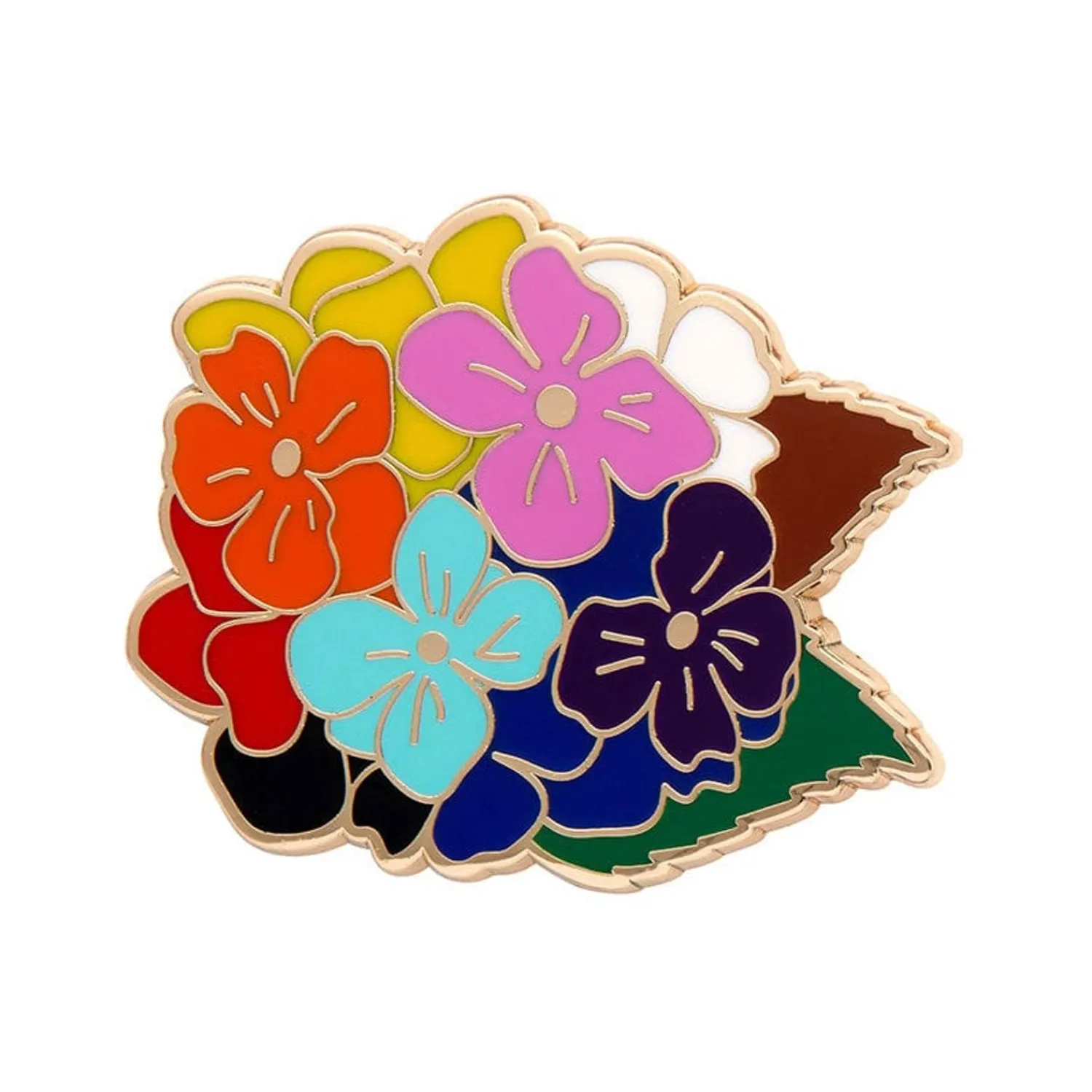 Rainbow Heartfelt Hydrangea Enamel Pin^Erstwilder Discount