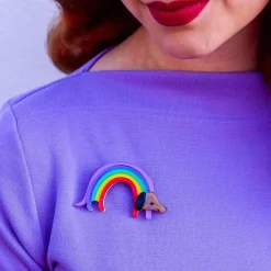 Rainbow Ruff Brooch^Erstwilder New