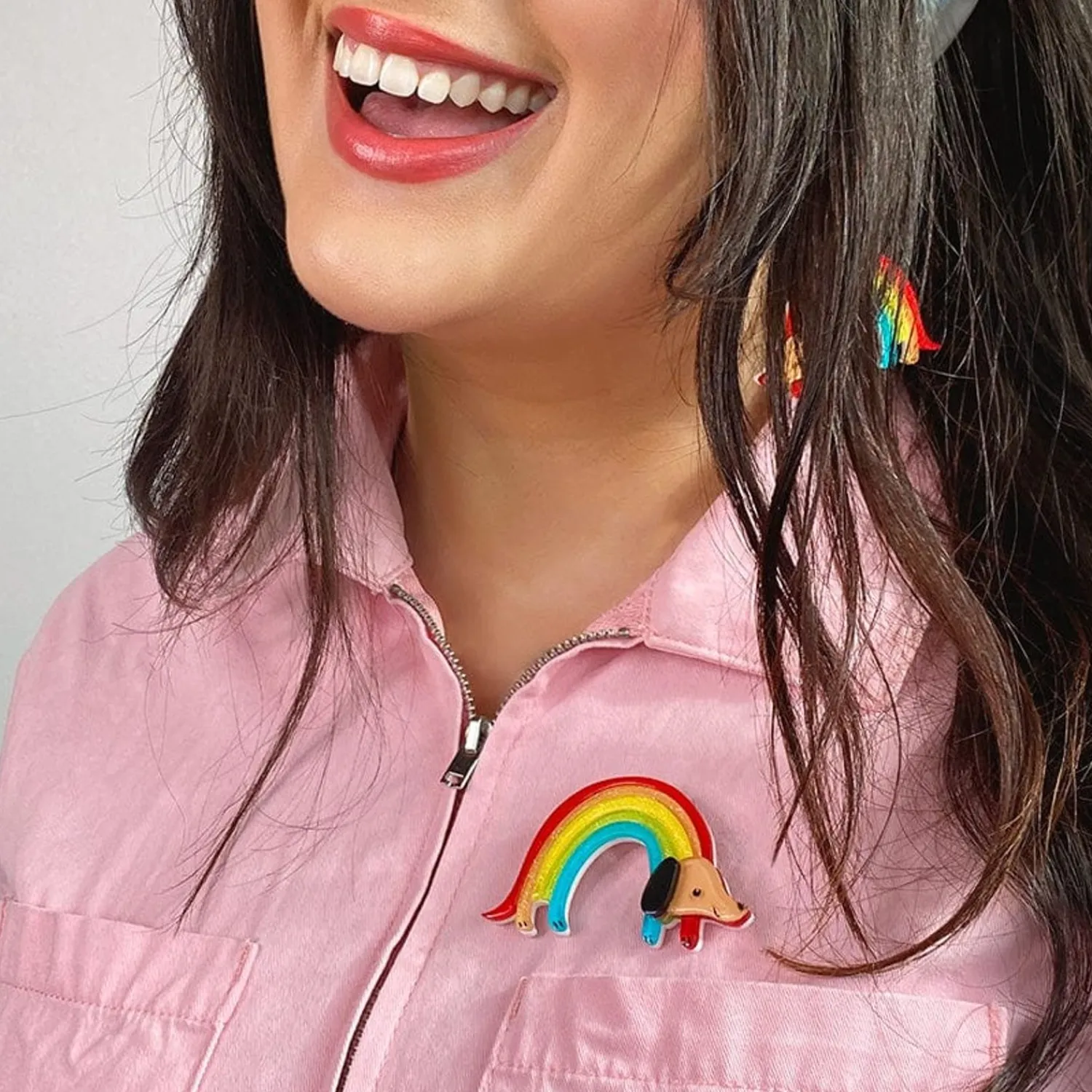 Rainbow Ruff Brooch^Erstwilder Clearance