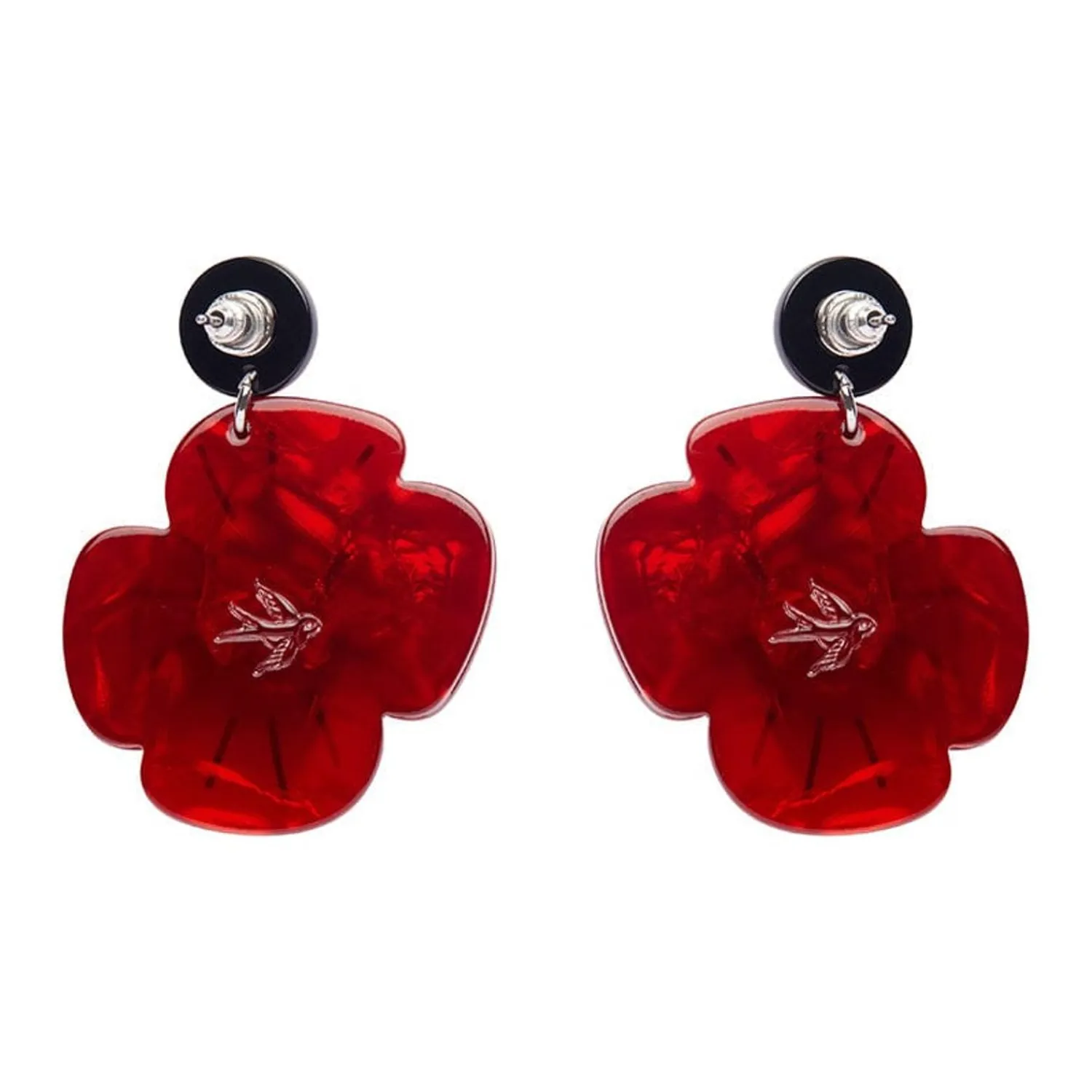 Remembrance Poppy Drop Earrings^Erstwilder New