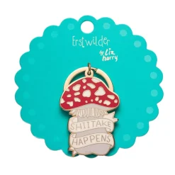 Shiitake Happens Enamel Key Charm^Erstwilder