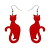 Sitting Cat Bubble Resin Drop Earrings - Red^Erstwilder Discount