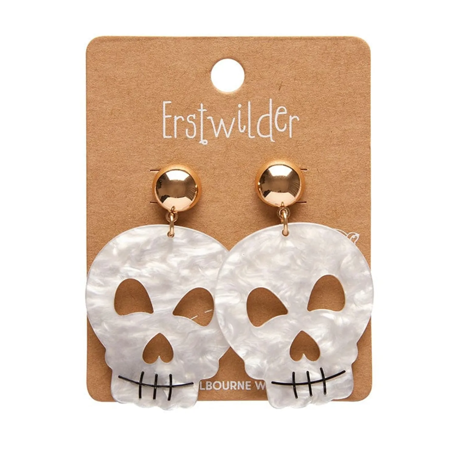 Skull Ripple Statement Earrings - White^Erstwilder Hot