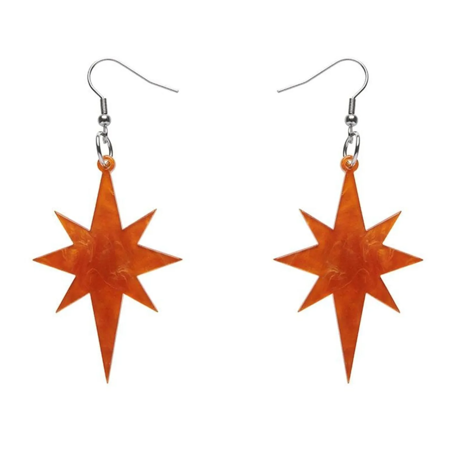 Starburst Ripple Resin Drop Earrings - Orange^Erstwilder New