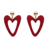 Statement Glitter Ripple Resin Heart Drop Earrings - Red^Erstwilder Clearance