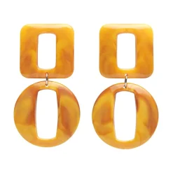 Statement Marble Chunky Drop Earrings - Mustard^Erstwilder Online
