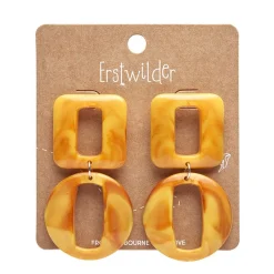 Statement Marble Chunky Drop Earrings - Mustard^Erstwilder Online