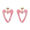 Statement Marble Resin Heart Drop Earrings - Pink^Erstwilder Best