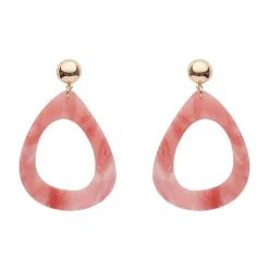 Statement Marble Resin Tear Drop Earrings - Coral^Erstwilder Sale