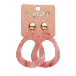 Statement Marble Resin Tear Drop Earrings - Coral^Erstwilder Sale