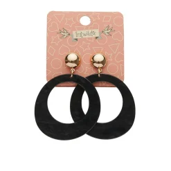 Statement Ripple Resin Circle Drop Earrings - Black^Erstwilder Best