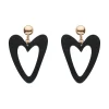 Statement Ripple Resin Heart Drop Earrings - Black^Erstwilder