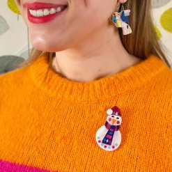 Stay Frosty, Snowman Brooch^Erstwilder Hot