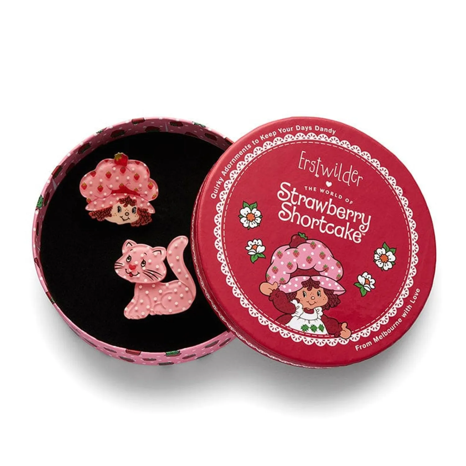 Strawberries And Custard Hair Clips Set - 2 Piece^Erstwilder Best