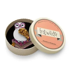 Studious Snow Owl Brooch^Erstwilder New
